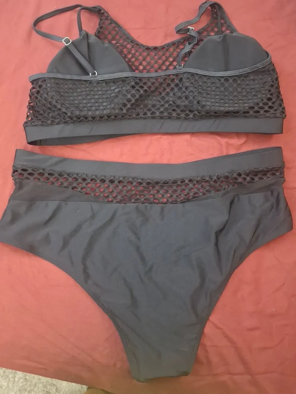 Black Mesh Two-Piece Bikini Set